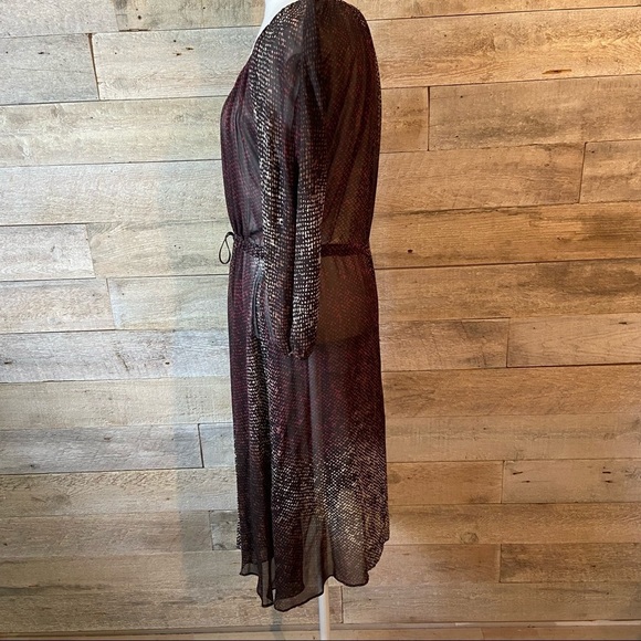 Club Monaco sheer snake-print silk dress in size 0 - Picture 2 of 11